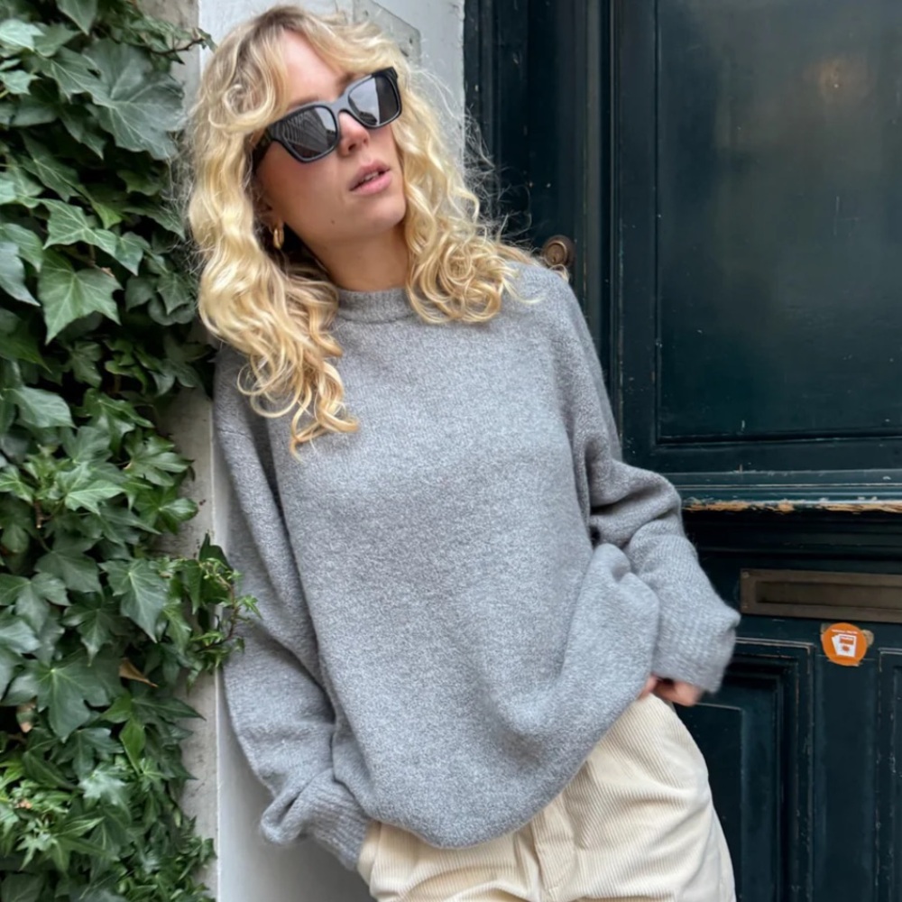 NWT Bound Baxter Mohair Blend Sweater in Grey Sz M